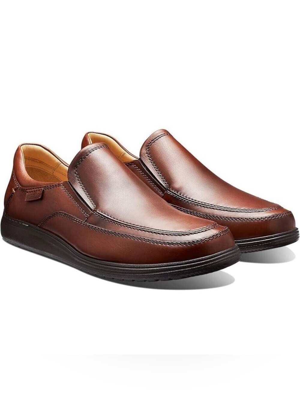 NEW Samuel Hubbard Featherlight Olema Brown Leather Slip On Loafers, Size 11.5